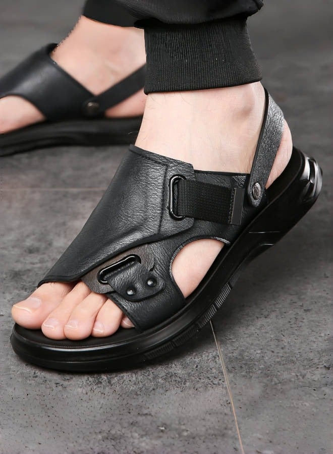 Men's Casual Outdoor Sandals featuring Open Toe Design with Secure Back Strap, Cushioned Supportive Sole for Extended Walking, Breathable Comfort Summer Beach Shoes  - Image 2