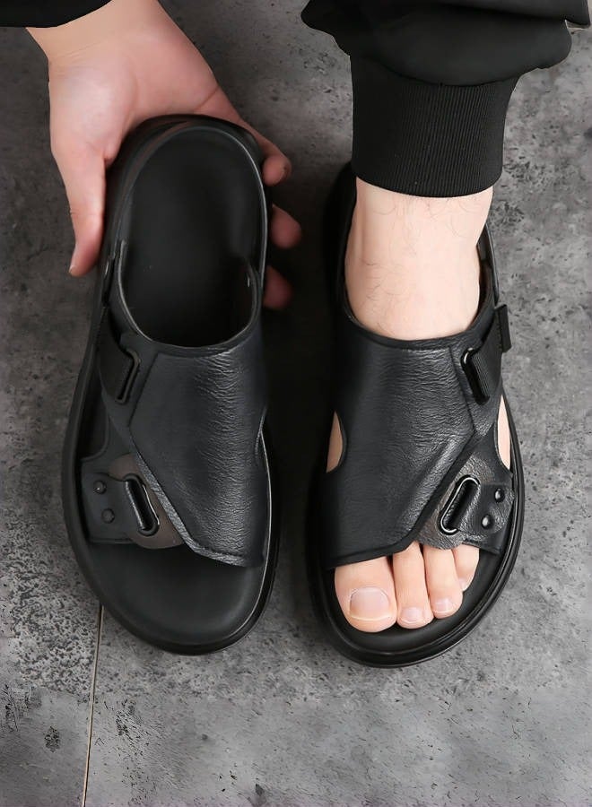 Men's Casual Outdoor Sandals featuring Open Toe Design with Secure Back Strap, Cushioned Supportive Sole for Extended Walking, Breathable Comfort Summer Beach Shoes  - Image 4
