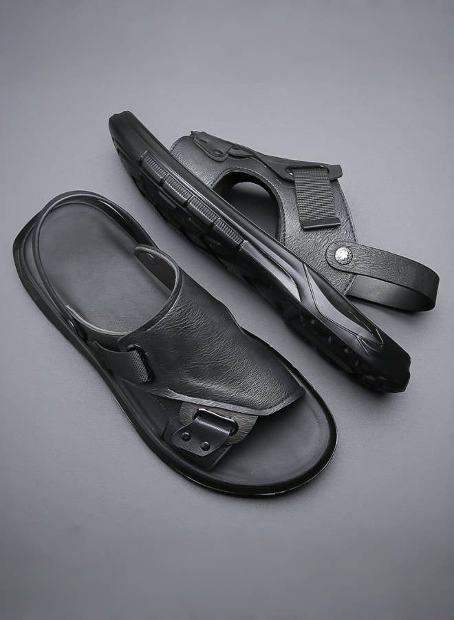 Men's Casual Outdoor Sandals featuring Open Toe Design with Secure Back Strap, Cushioned Supportive Sole for Extended Walking, Breathable Comfort Summer Beach Shoes  - Image 5
