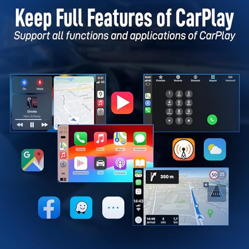 Wagzo 2-in-1 Wireless Car Receiver, Converts Wired Auto Android & CarPlay to Wireless, Bluetooth Connectivity, Only for Cars with OEM Installed Wired Android Auto/CarPlay (Black) - Image 4