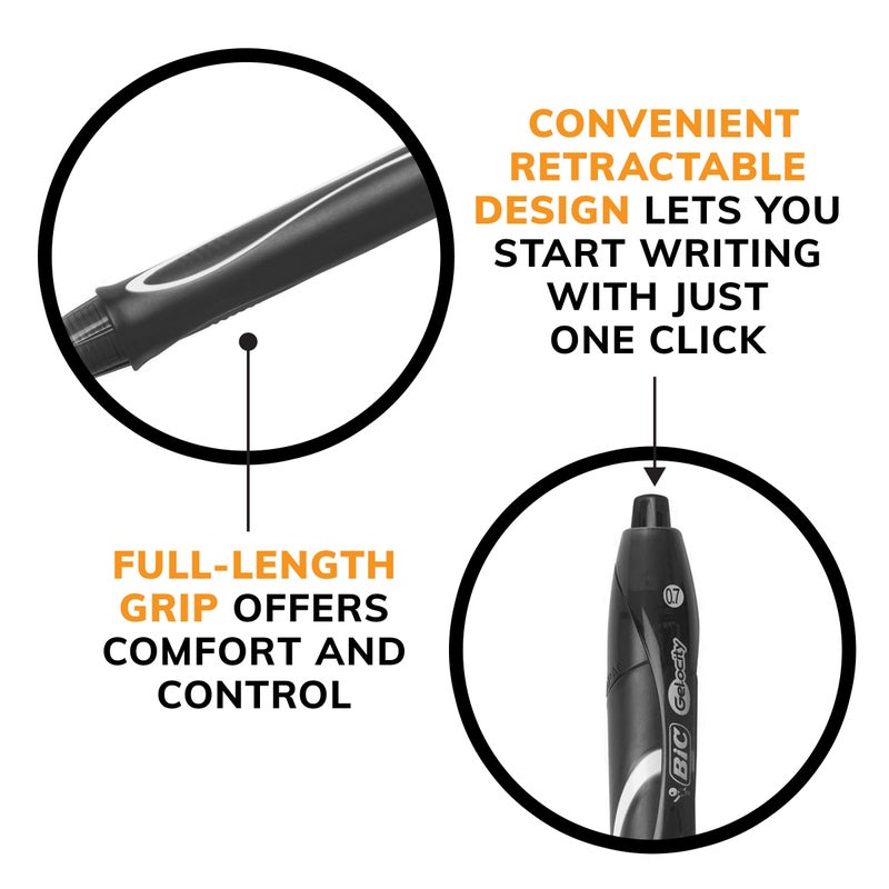 BIC Gelocity Quick Dry Gel Pen, Fast Drying Ink and Comfortable Grip, 12-Count in Black Ink - Image 5