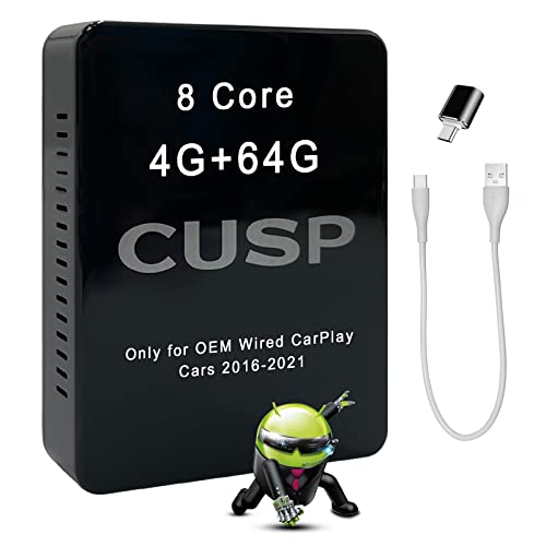 CUSP 2025 Wireless Car Play AI Box Android 8 Core 4G+64G+SIM Play Store Auto GPS Video Adapter Split Screen WiFi YouTube,Only for OEM Wired CarPlay Cars (for Factory Wired Car Play - Image 1