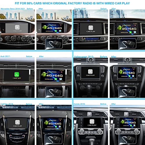 CUSP 2025 Wireless Car Play AI Box Android 8 Core 4G+64G+SIM Play Store Auto GPS Video Adapter Split Screen WiFi YouTube,Only for OEM Wired CarPlay Cars (for Factory Wired Car Play - Image 5