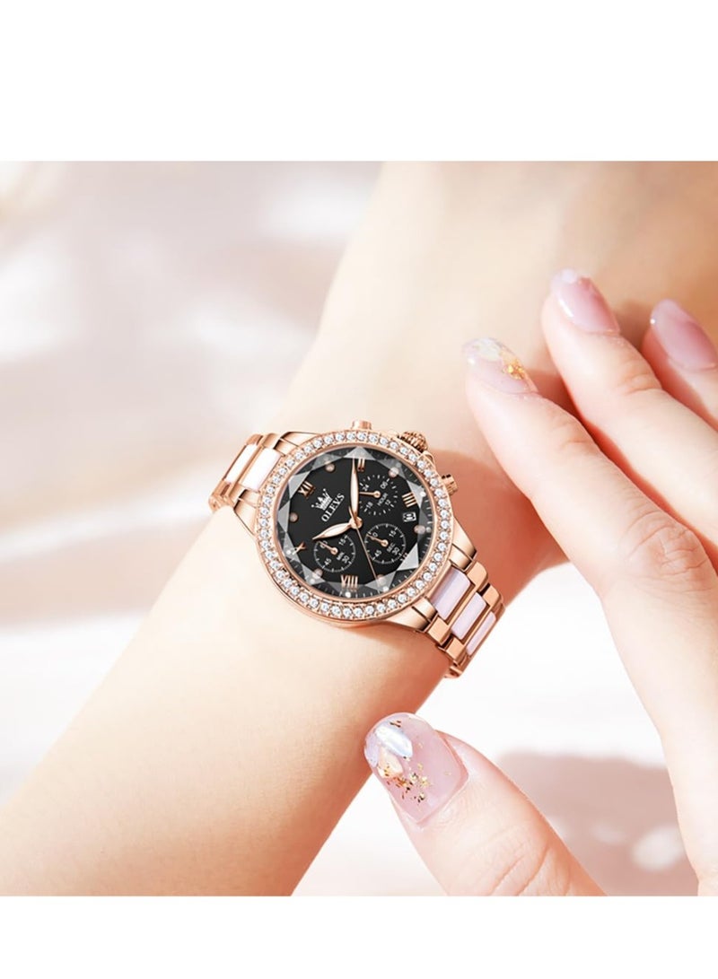 OLEVS Quartz Ceramic Ladies Watch 9999 - Image 3