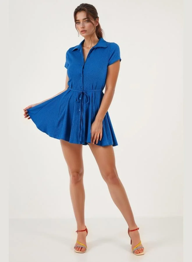 ليلا فستان ليلا القصير بتفاصيل ربطة عنق للنساء