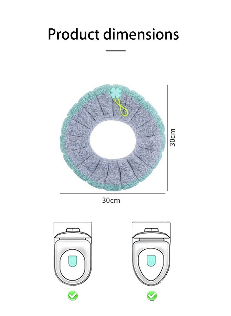 2pcs Toilet Seat Cover Warm Plush Washable Thicken Pads Mat,Toilet Seat Cover Pads, Soft Universal Toilet Seat Cover Pads, Stretchable Washable Toilet Seat Cover Pads,Easy Installation Cushion Lid Covers - Image 4