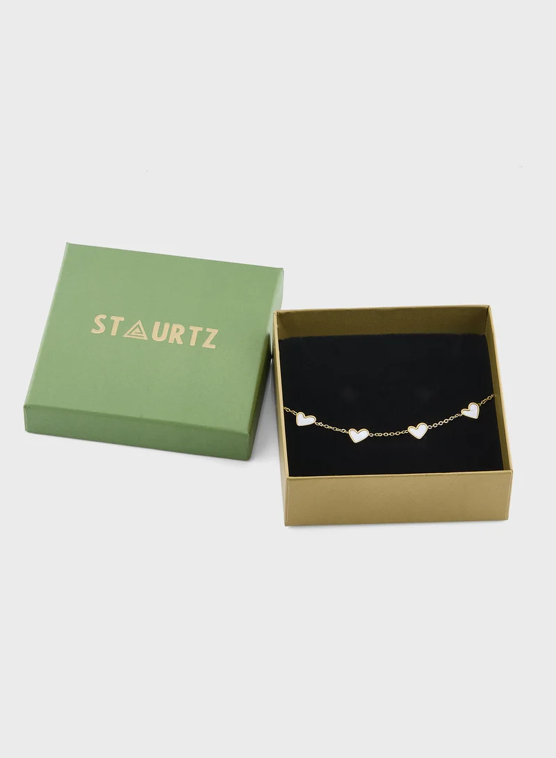 Staurtz Love Heart Bracelet White