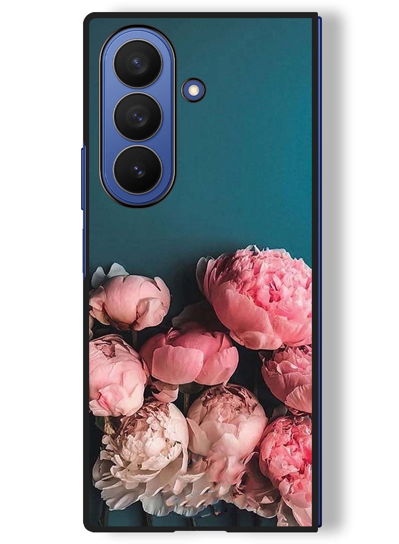 Theodor Case Compatible with Samsung Galaxy Z Fold 7 - 8 Inch Protection Shockproof Bumper Cover Flowers - Image 1