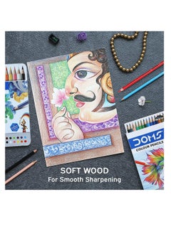 DOMS Shades Super Soft Color Pencils Flat Tin Box Smooth Color Application For Blending Experimenting Different Art Strokes Non Toxic Safe For Childrens Pack Of 1 Multicolor  - Image 3