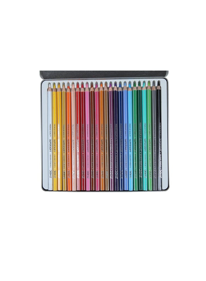 DOMS Shades Super Soft Color Pencils Flat Tin Box Smooth Color Application For Blending Experimenting Different Art Strokes Non Toxic Safe For Childrens Pack Of 1 Multicolor - Image 2