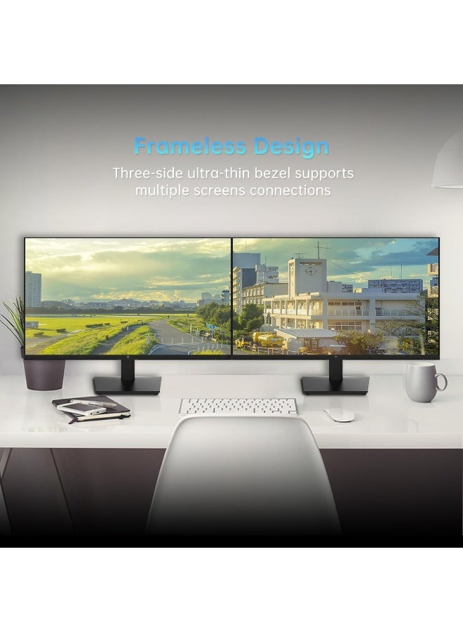 ك تي سي شاشة ألعاب KTC مقاس 24 بوصة بدقة 1080 بكسل - معدل تحديث 100 هرتز بتقنية FreeSync مع HDR10، قابلة للتركيب على حامل VESA، إمكانية تعديل الإمالة، تصميم بدون إطار، منافذ HDMI وVGA وسماعات أذن للكمبيوتر الشخصي، مناسبة للعمل المكتبي - Image 5