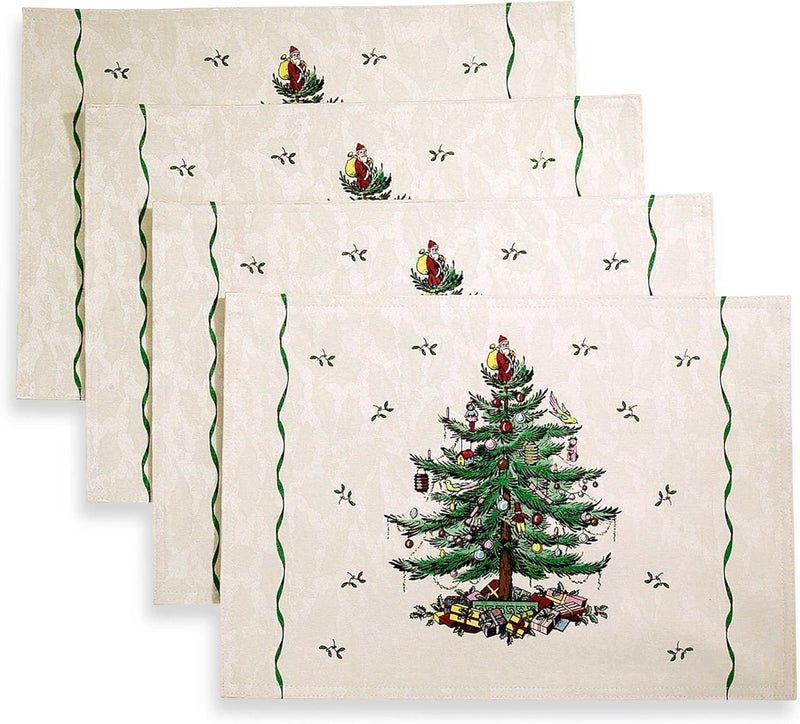 - Placemats, Holiday Kitchen Accessories, Christmas Home Decor, Set of 4 ( Christmas Tree Collection)