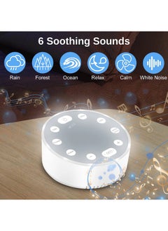Bukela White Noise Machine, Rechargeable Sound Machine for Sleeping, 6 Soothing Sounds, 2 Night Lights  - Image 2