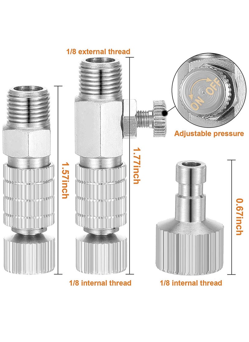 SYOSI - 15 Pieces Airbrush Adapter Set Airbrush Quick Release Coupling Disconnect Adapter Kit Airbrush Quick Release Disconnect Fitting Connector Set Female Connectors for Air Compressor and Airbrush Hose - Image 1