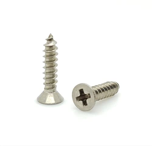BCP Fasteners 100 Pack #4 x 1/2" Flat Head 304 Stainless Phillips Head Wood Screws (BCP105) - Image 1