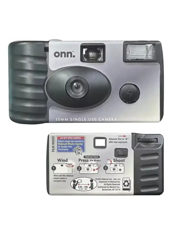 ONN One-Time Use 35mm 5MP Camera With Flash Black 