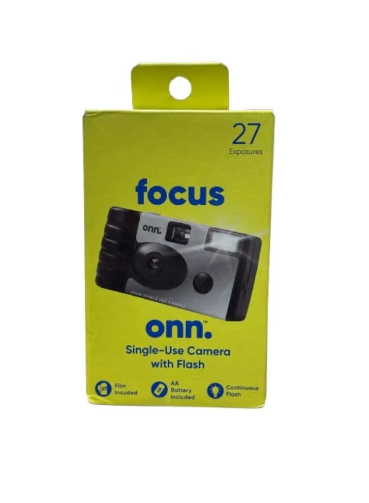 ONN focus Disposable Single Use Camera With Flash 33mm 5MP Black