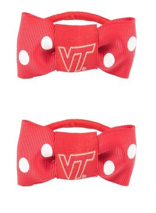 Littlearth NCAA Bow Pigtail Holder (Set of 2) [Set of 2] NCAA Team: Virgina Tech Hokies