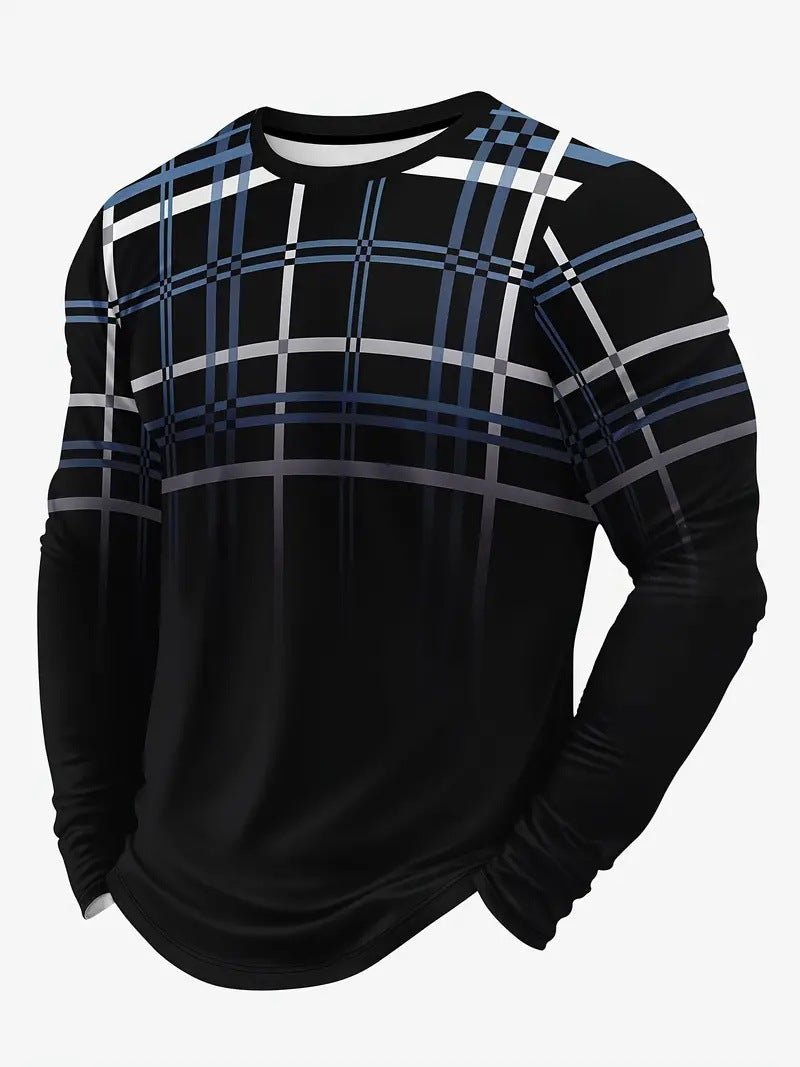 Fashion Personality Long-Sleeved T-Shirt Men'S Casual Handsome Design T-Shirt Me006 - Image 1