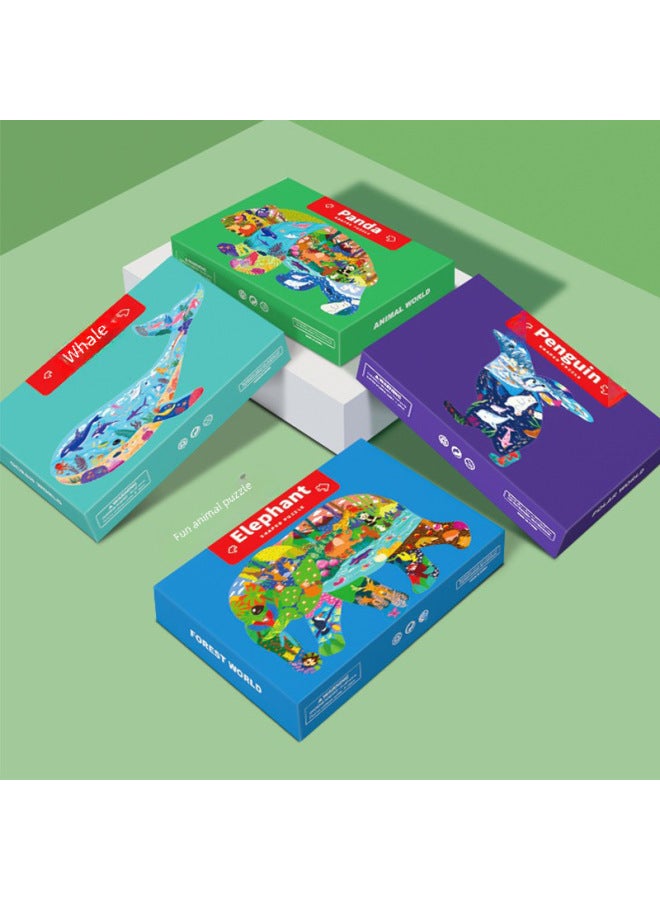 Children's Educational Puzzle Toys Irregular Shapes 3-6 Years Old Early Education Training Class Intelligence Gift For Kids-Color:200 Elephant CH-02-006(46.9*32.9cm) - Image 3