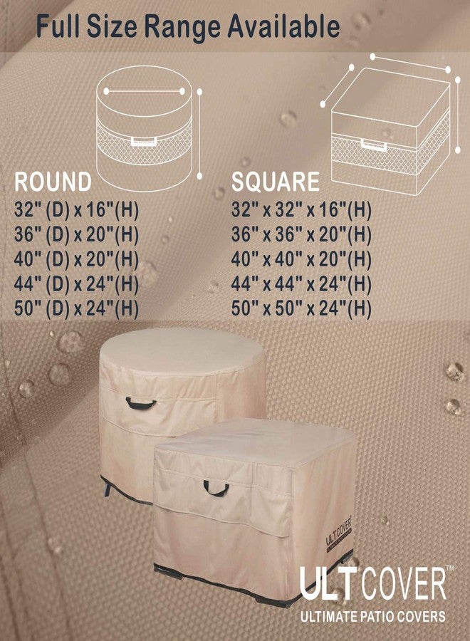 ULTCOVER Patio Fire Pit Table Cover Square 50 inch Outdoor Waterproof Fire Bowl Cover, Black - Image 3