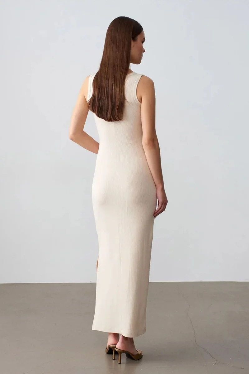 ديلفين DILVIN Ribbed Sleeveless Bodycon Maxi Dress