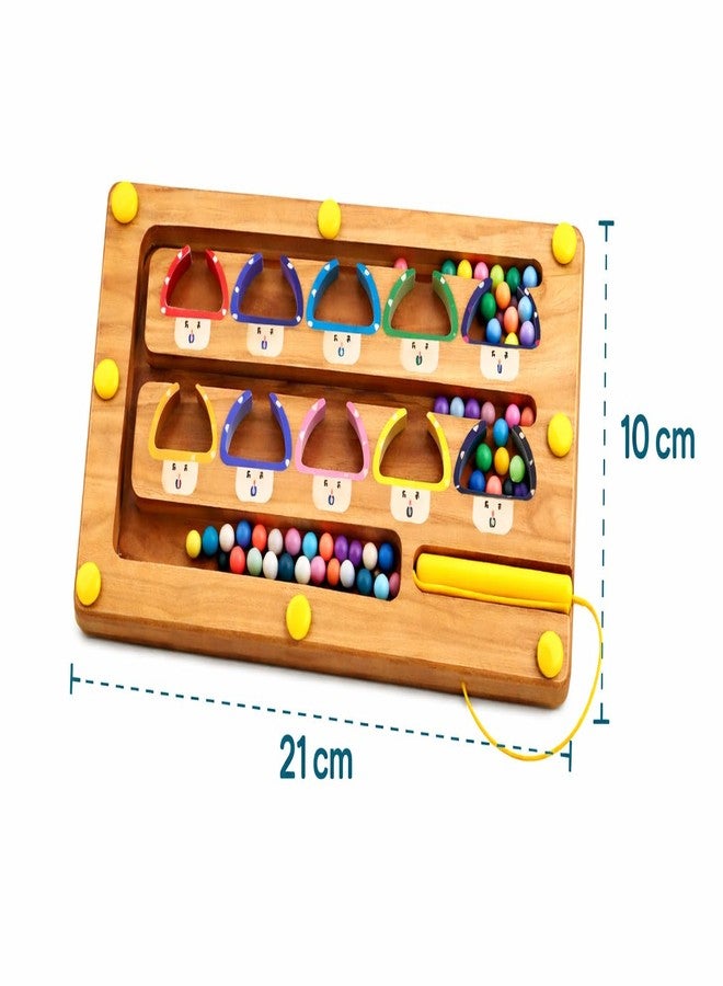 Litilish Wooden Magnetic Color and Number Maze for Kids 3+ Years | Fun, Learning and Educational Toys for Boys and Girls | Ideal for Gifting (Mushroom-Small) - Image 2