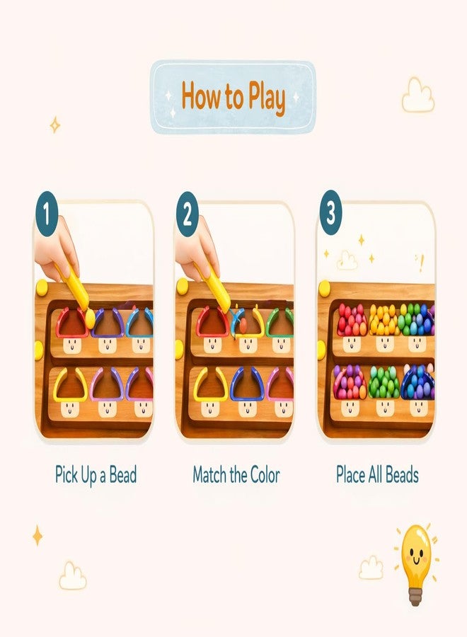 Litilish Wooden Magnetic Color and Number Maze for Kids 3+ Years | Fun, Learning and Educational Toys for Boys and Girls | Ideal for Gifting (Mushroom-Small) - Image 4