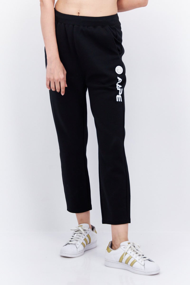 Aape By A Bathing Ape Women Regular Fit Brand Logo Sweatpants, Black - Image 1