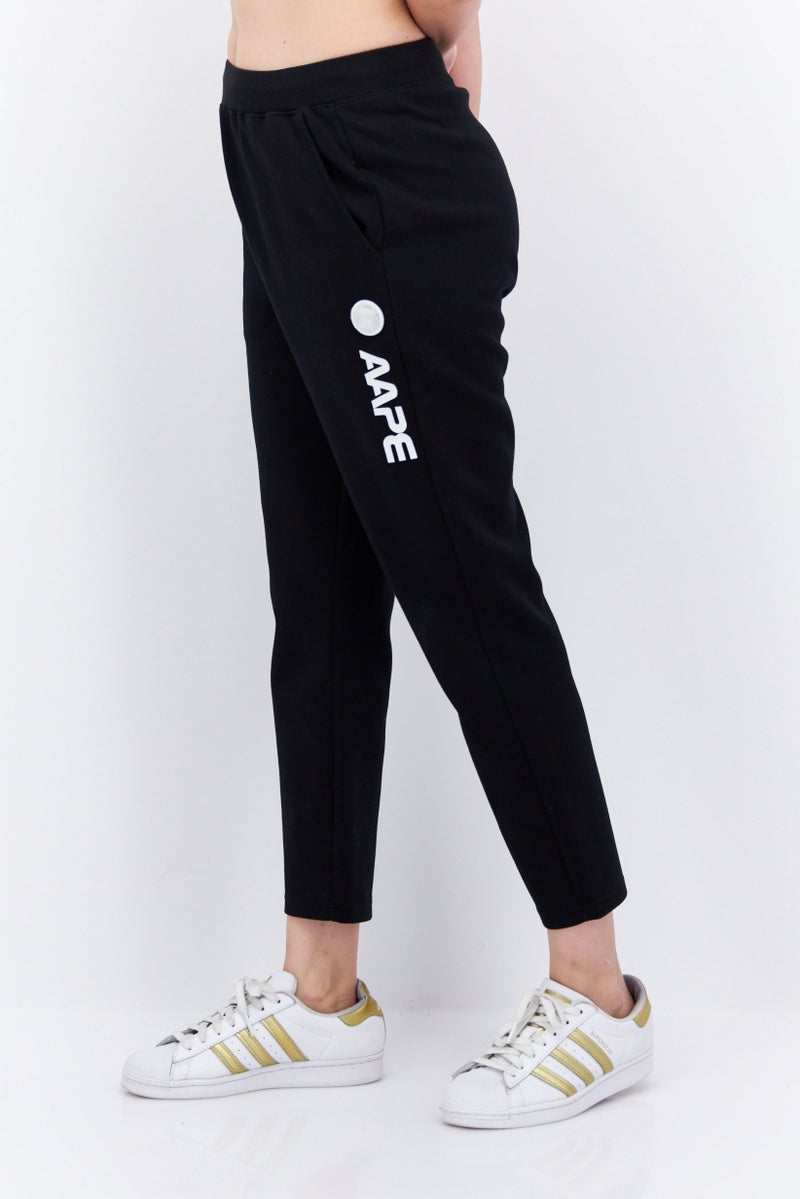 Aape By A Bathing Ape Women Regular Fit Brand Logo Sweatpants, Black - Image 3