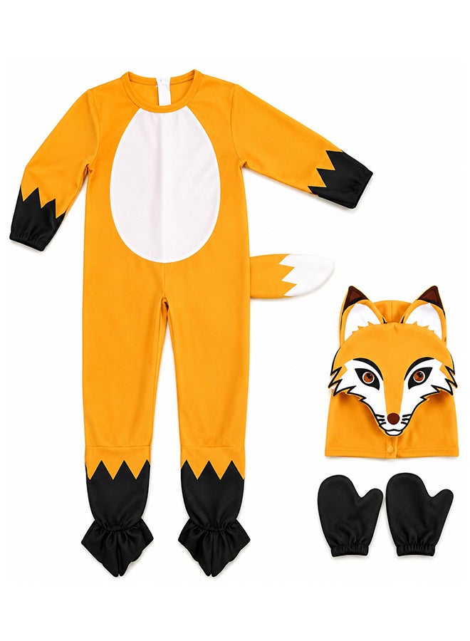 Toy Land Kids Fox Animal Costume Set with Hood – Fancy Dress Jumpsuit Outfit for Boys & Girls of age 8 to 9 years - Image 1