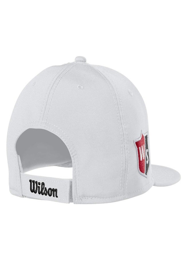 WILSON Men's Tour Flat Brim Hat - One Size, White/Black - Image 2