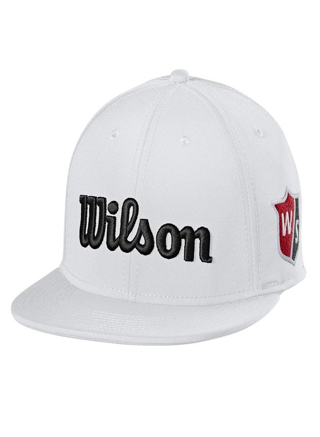 WILSON Men's Tour Flat Brim Hat - One Size, White/Black - Image 1