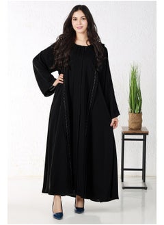Black abaya embroidered with black threads