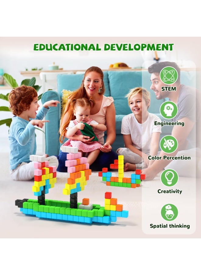 unikbebe 54 PCS Magnetic Building Blocks Set, Montessori Toys for Early Development, STEM Educational Toy for Toddlers, DIY 3D Magnet Cubes with Bright Colors, Sensory Stacking Blocks, Safe ABS Smooth Edge, Strong Magnets, Baby Learning Toys for Kids Boys Girls Age 3+ Preschool - Image 1