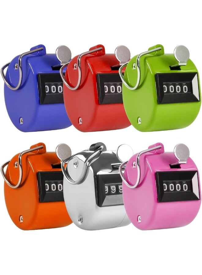 AFUNTA AFUNTA Pack of 6 Color Hand Held Tally Counter 4 Digit Mechanical Palm Clicker Counter  - Image 4