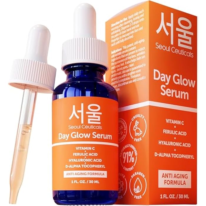 SeoulCeuticals Korean Skin Care 20% Vitamin C Hyaluronic Acid Serum + CE Ferulic Acid - Potent Anti Aging, Anti Wrinkle Korean Beauty 1oz - Image 1