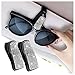 Turcee Set of 2 Bling Rhinestone Car Sun Visor Glasses Holders with AntiScratch SpongeCar Decoration for Women GirlsTicket Card Clip Visor OrganizerUniversal Rhinestone Auto Accessories Silver2pcs - Image 2
