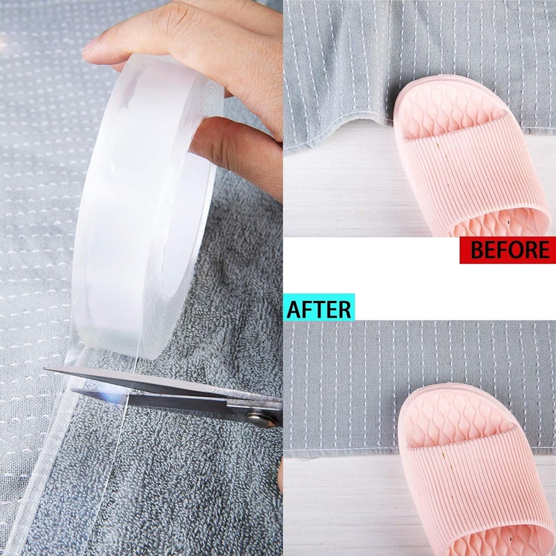 شواي شريط نانو مزدوج الجوانب شديد التحمل (3 أمتار)، شريط سجاد، شريط تثبيت متعدد الأغراض، شريط لاصق قوي، شريط تعليق جداري شفاف قابل للإزالة - Image 4