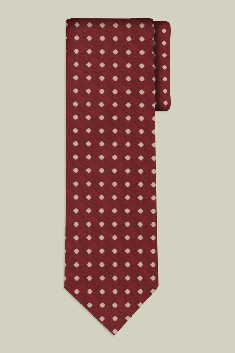 دوبل غانغر Men's micro polka dot tie - Red