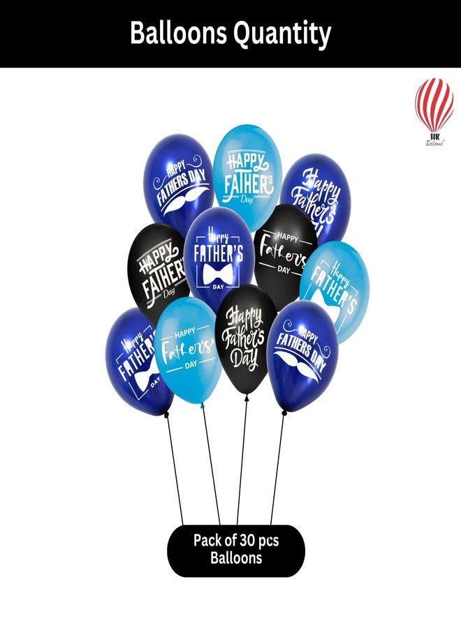 HK balloons ® Rubber 30Pcs Happy Fathers Day Decoration Item Perfect Best Dad Celebration Party Supplies & Decor Dad'S Special Day Gift Décor For Father'S Day Celebration, Multicolor - Image 3