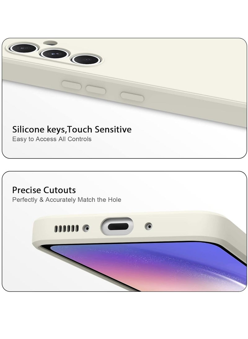MUNTAQI Soft Silicone Cases for Samsung Galaxy A54 5G 6.4-Inch,[Military Grade Drop Protection] [Anti-Scratch Microfiber Lining] Shockproof Slim Cover for Samsung Galaxy A54 (Antique White) - Image 3