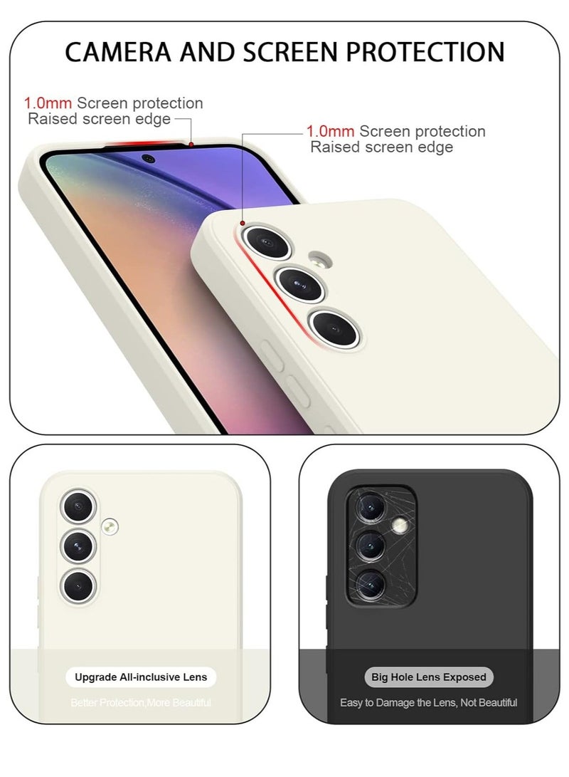 MUNTAQI Soft Silicone Cases for Samsung Galaxy A54 5G 6.4-Inch,[Military Grade Drop Protection] [Anti-Scratch Microfiber Lining] Shockproof Slim Cover for Samsung Galaxy A54 (Antique White) - Image 2