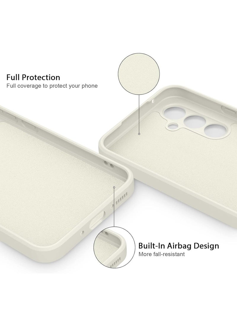 MUNTAQI Soft Silicone Cases for Samsung Galaxy A54 5G 6.4-Inch,[Military Grade Drop Protection] [Anti-Scratch Microfiber Lining] Shockproof Slim Cover for Samsung Galaxy A54 (Antique White) - Image 4