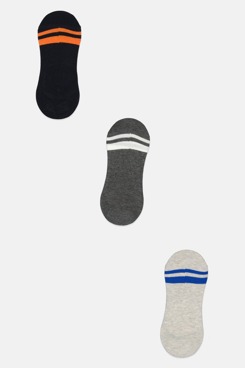 RBX Men 3 Pairs Heather Invisible Socks, Multicolor - Image 2