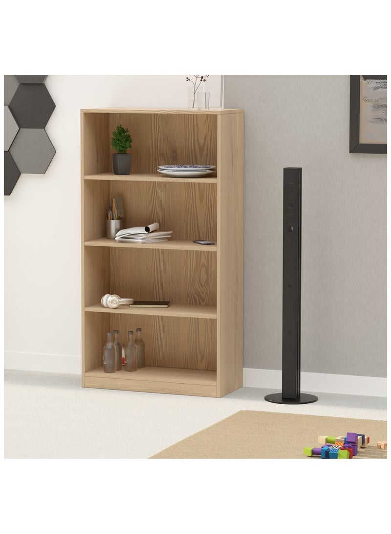 Mahmayi Mahmayi Wooden Storage Display Shelves 4-Tier Freestanding, Top Shelf for Decoration Ideal for Storing and Displaying your possessions - Light Imperia - Image 2