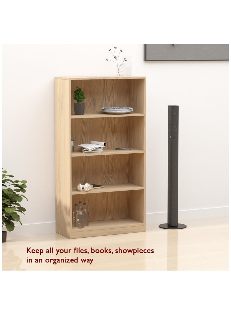 Mahmayi Mahmayi Wooden Storage Display Shelves 4-Tier Freestanding, Top Shelf for Decoration Ideal for Storing and Displaying your possessions - Light Imperia - Image 3