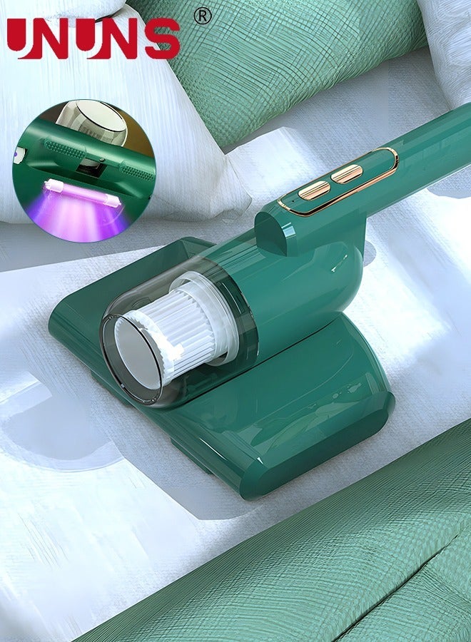 UNUNS مكنسة كهربائية للسرير، منظف عث الغبار 12KPa محمولة لتنظيف المراتب بتردد عالي مزدوج الأشعة فوق البنفسجية مناسبة للفراش، الأريكة، والأسطح القماشية الأخرى - Image 1