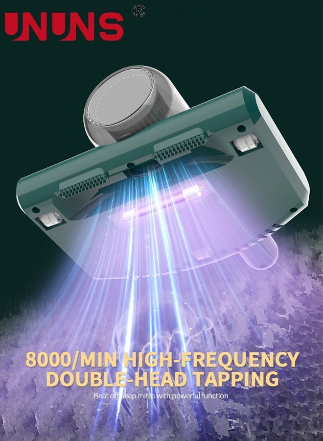 UNUNS مكنسة كهربائية للسرير، منظف عث الغبار 12KPa محمولة لتنظيف المراتب بتردد عالي مزدوج الأشعة فوق البنفسجية مناسبة للفراش، الأريكة، والأسطح القماشية الأخرى - Image 3