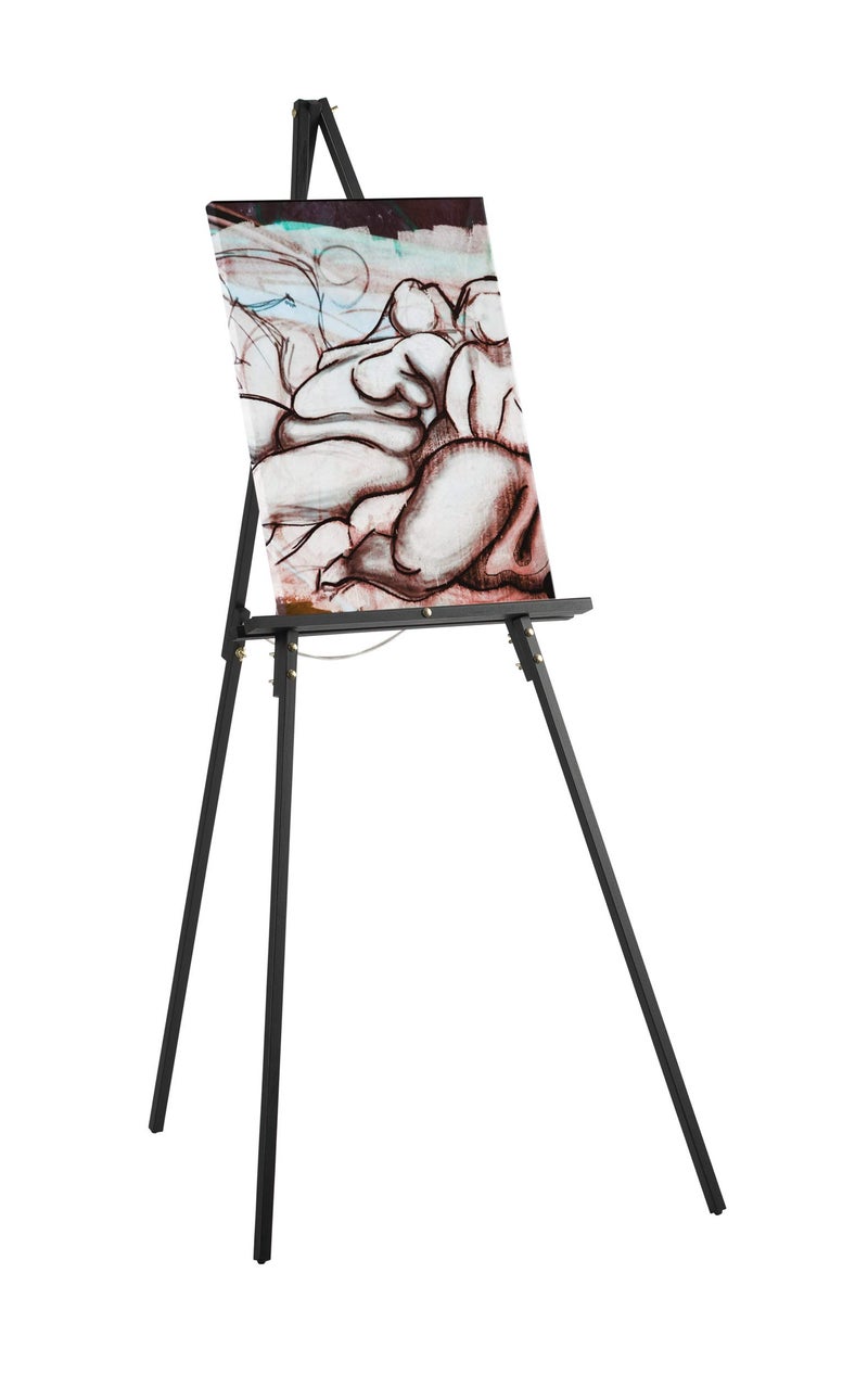 Studio Designs Art Studio Display Easel  Portable Wood Easel to Display Art Projects on Tabletops or Floors  Adjustable Height for Different Surfaces and Projects Black